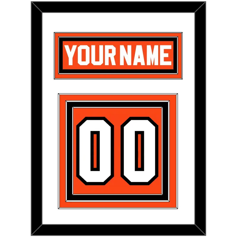 Philadelphia Nameplate & Number (Back) - Road Orange (1983-2001) - Triple Mat 1