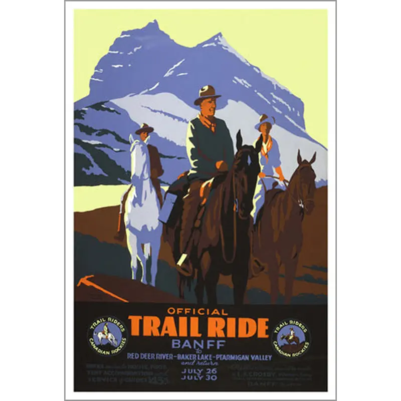 Banff, Alberta "Official Trail Ride" (c.1935) Vintage Poster Reprint - Eurographics Inc.