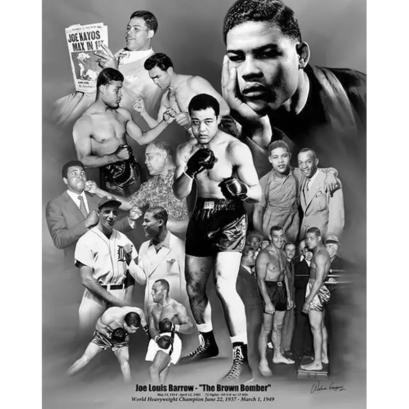 Joe Louis "The Brown Bomber" Classic Boxing Commemorative Poster Print - Wishum Gregory