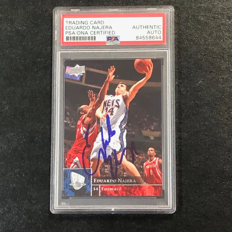 2009-10 Upper Deck #120 Eduardo Najera Signed AUTO PSA Slabbed Nets