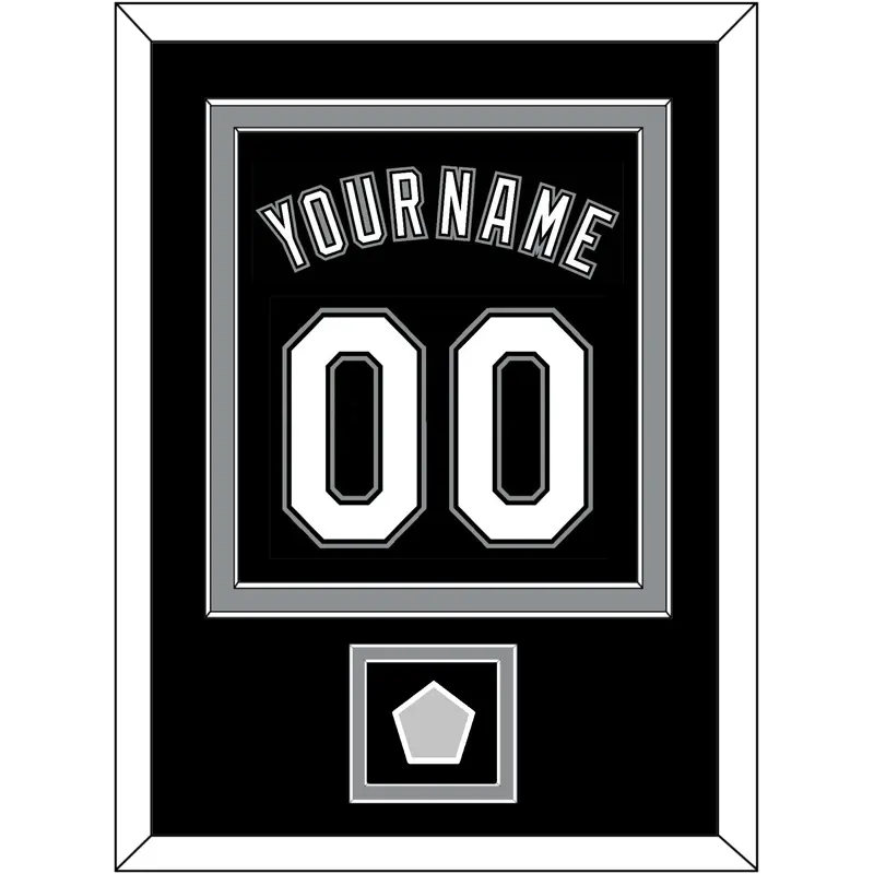 Chicago Name, Number & 2005 World Series Jersey Patch - Alternate Black - Double Mat 2