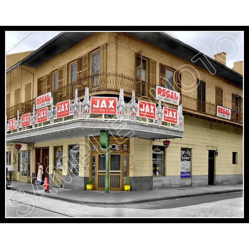 Jax Beer Colorized 11X14 Photo - Royal Steet New Orleans 1937 - 2253