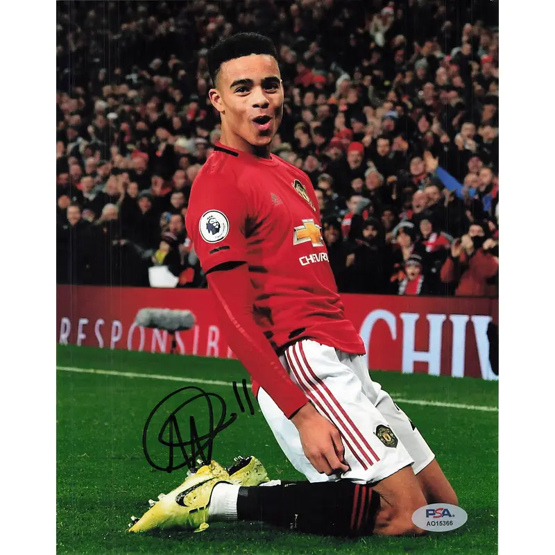 Mason Greenwood signed 8x10 photo PSA Marseille Autograph Sliding