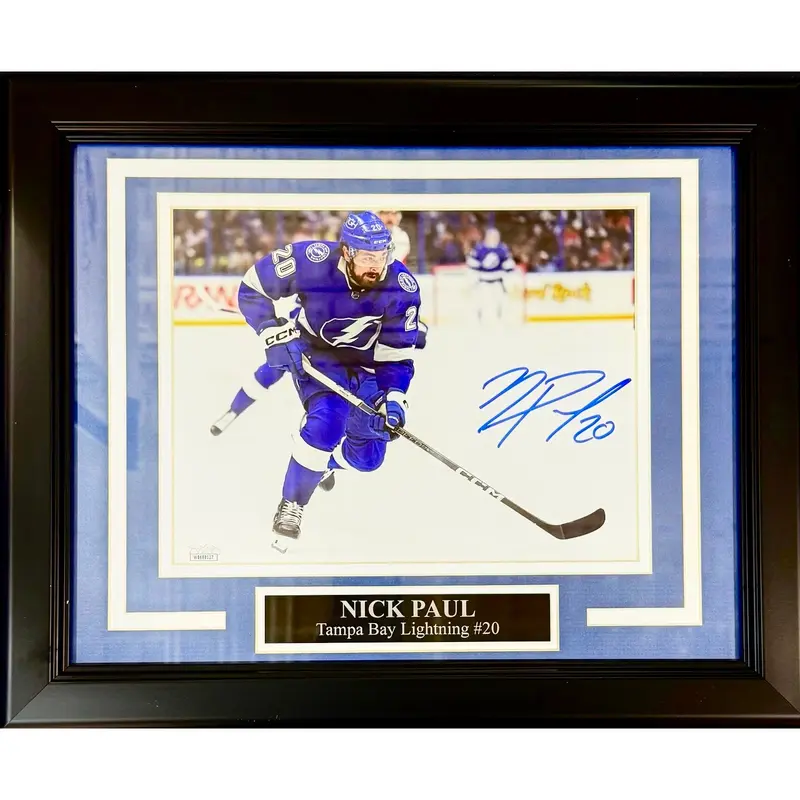Nick Paul Autographed Tampa Bay Lightning Deluxe Framed 8x10 Photo - JSA