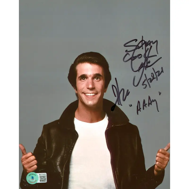 Henry Winkler Happy Days "AAAY" Authentic Signed 8x10 Photo BAS #BA73092