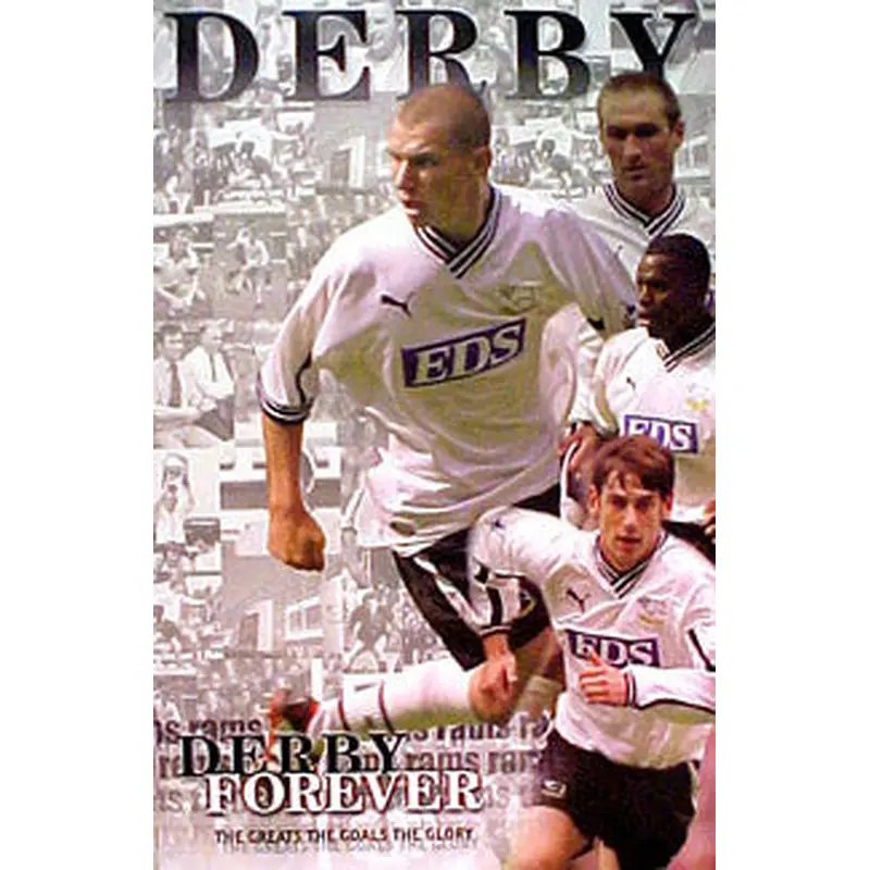 Derby County FC "Derby Forever" Football Soccer Action Poster - U.K. 2000