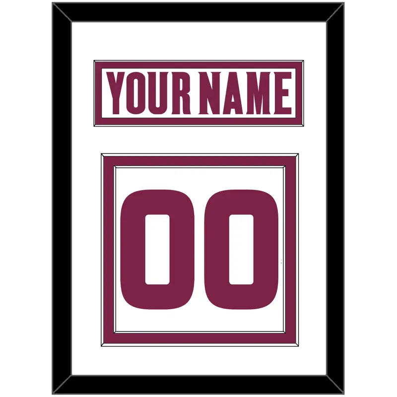 Arizona State Hockey Nameplate & Number (Back) - Home White (2021-2022) - Double Mat 2