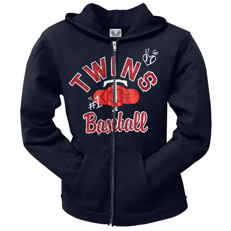 Minnesota Twins - Glitter Logo Girls Youth Zip Hoodie