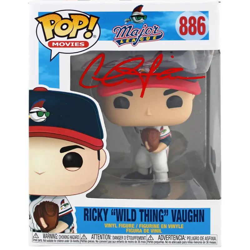 Charlie Sheen Major League Signed #886 Wild Thing Funko Pop Vinyl Figure BAS Wit