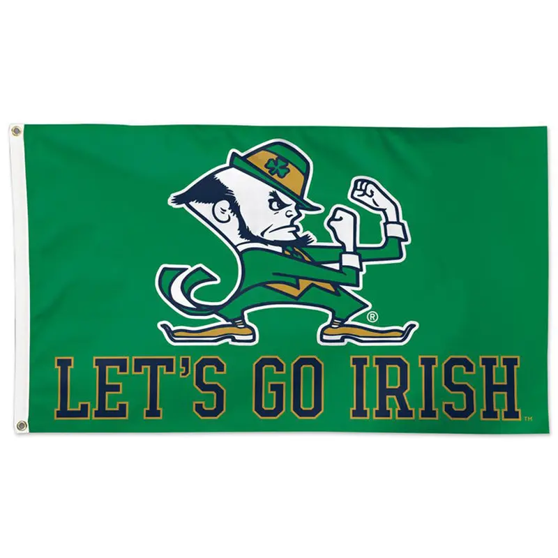 Notre Dame University "Let's Go Irish" Official NCAA Deluxe 3'x5' Team Flag - Wincraft