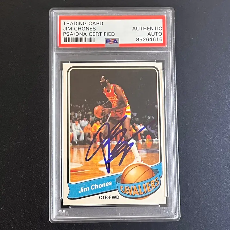 1979-80 Topps #19 Jim Chones Signed Card AUTO PSA Slabbed Cavaliers