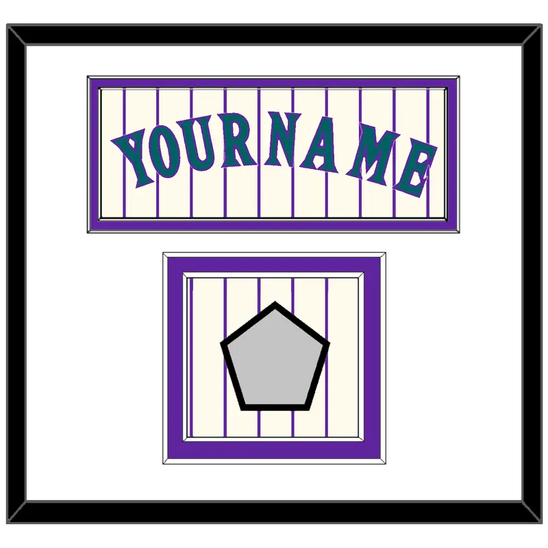 Arizona Name & World Series Patch - Home Off-White Pinstripes (2001-2006) - Double Mat 1