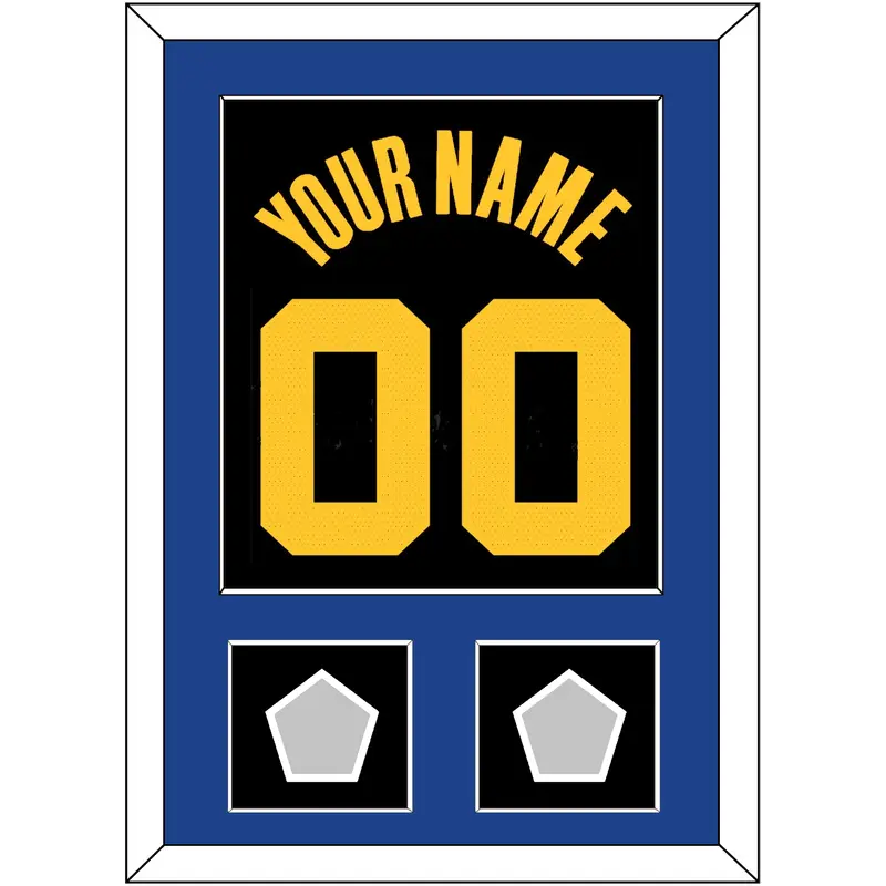 Golden State Name & Number With 2 Champions Patches - Black City (2021-2022) - Single Mat 2