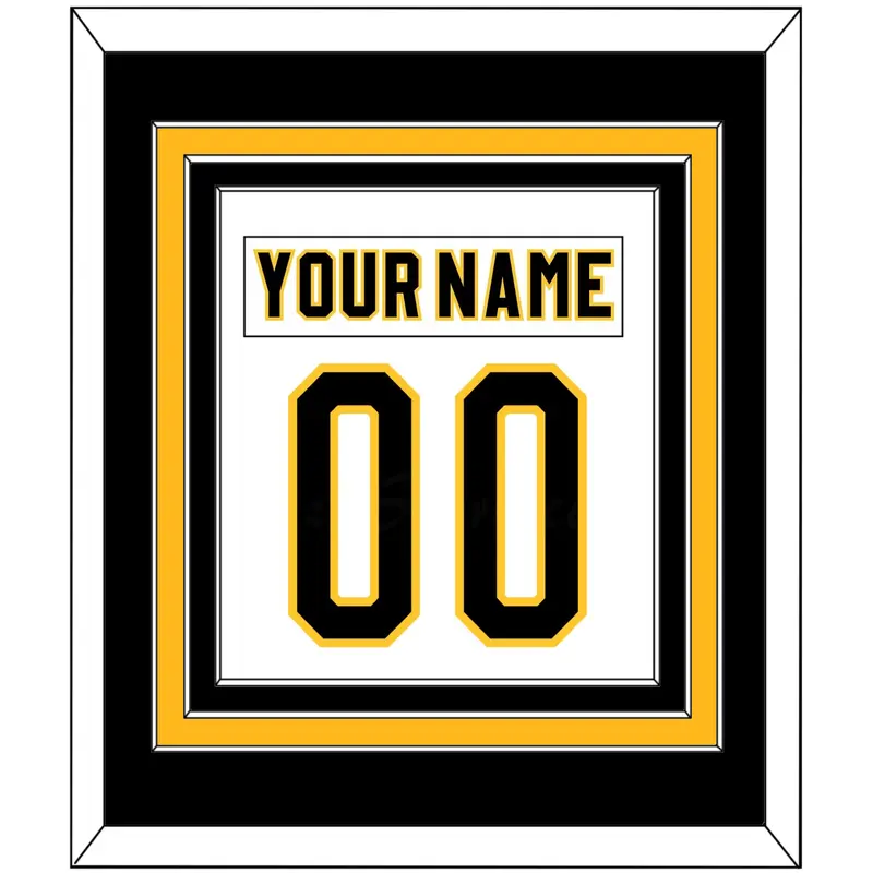 Pittsburgh Nameplate & Number (Back) Combined - Home White (1980-1981) - Triple Mat 2