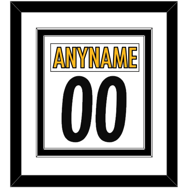 Pittsburgh Nameplate & Number (Back) Combined - Road White - Double Mat 2