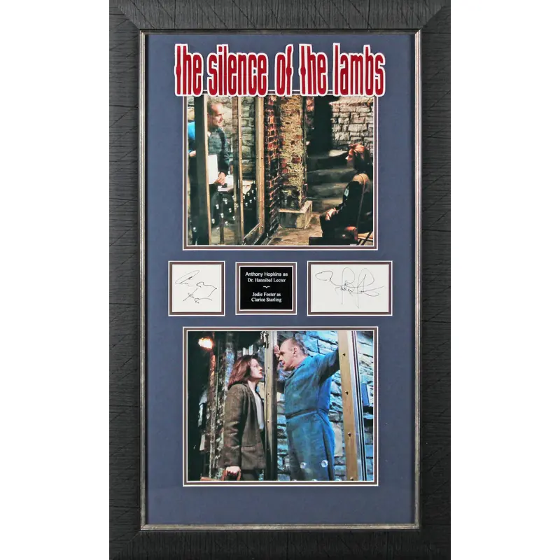 Anthony Hopkins & Jodie Foster Silence of the Lambs Signed Framed Display BAS