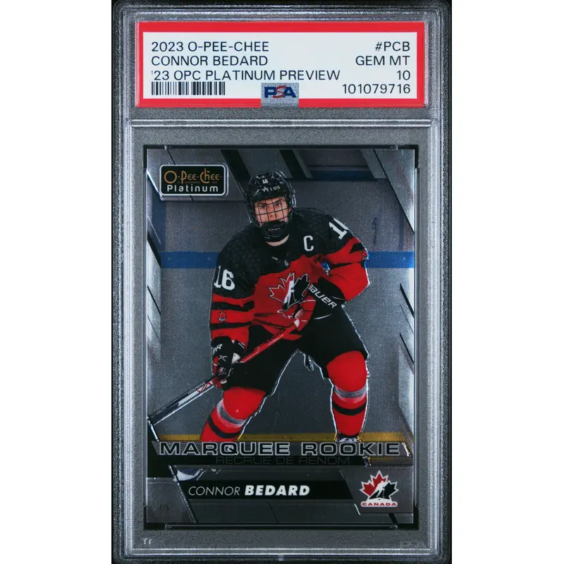 Connor Bedard 2023 OPC Platinum PReview PSA 10 Gem Mint