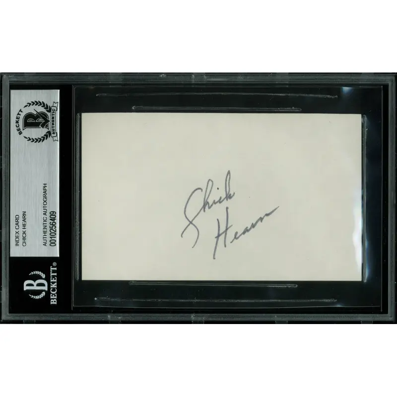 Lakers Chick Hearn Authentic Signed 3x5 Index Card Autographed BAS Slabbed