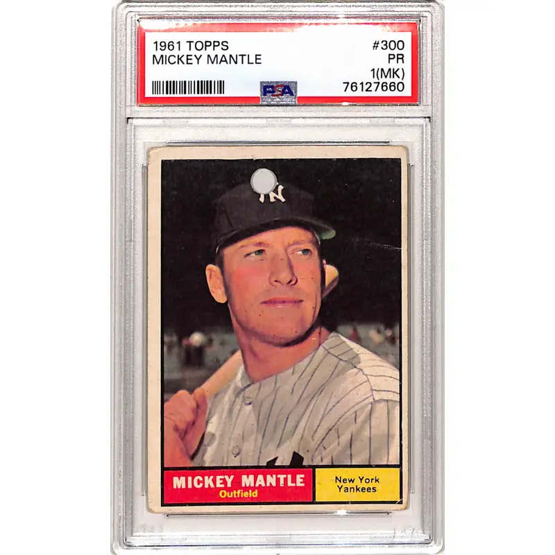 Mickey Mantle 1961 Topps #300 PSA 1 MK Poor