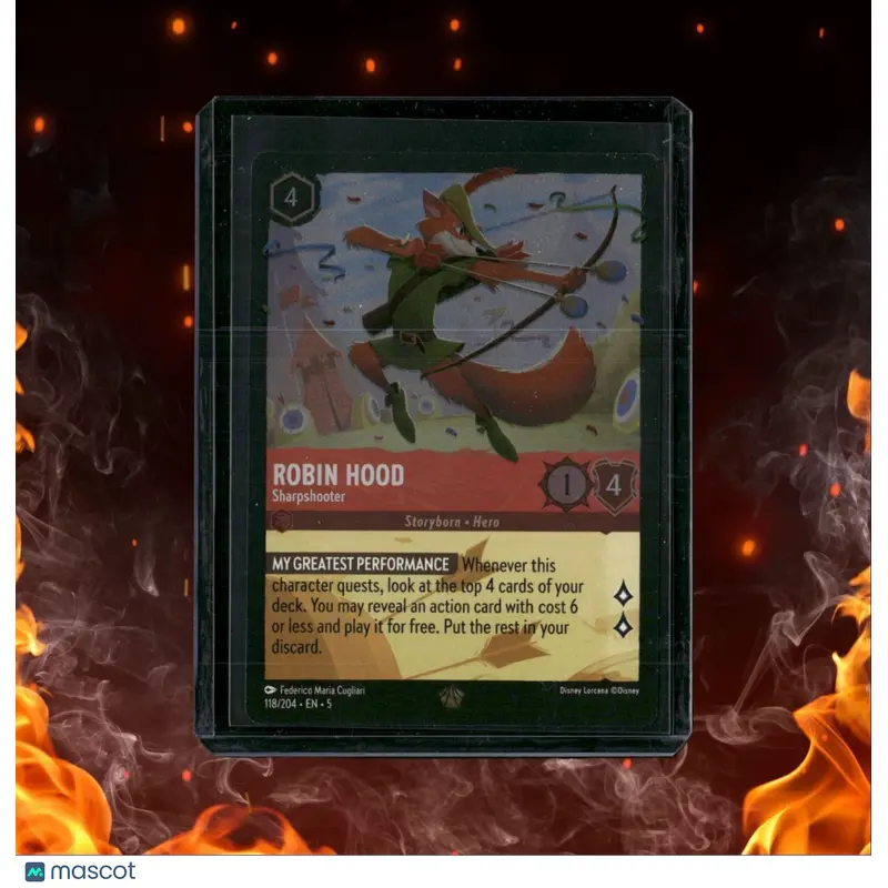 2024 Disney Lorcana Shimmering Skies Robin Hood Sharpshooter Legendary Cold Foil