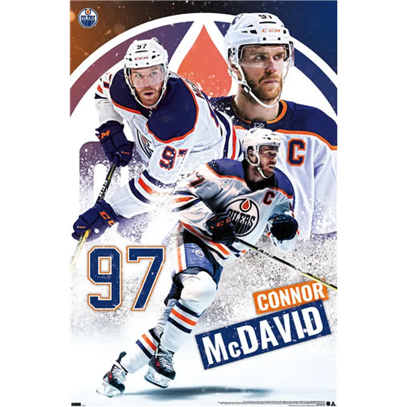 Connor McDavid "Superstar" Edmonton Oilers NHL Hockey Poster - Costacos Sports 2022