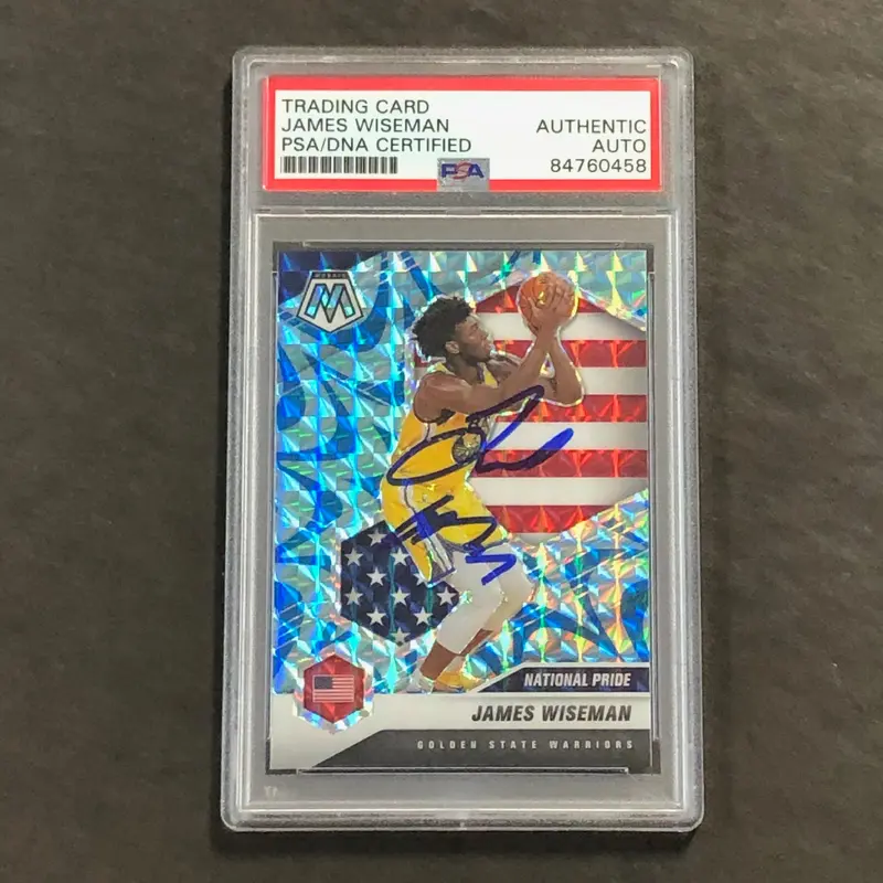 2020 Panini Mosaic #260 JAMES WISEMAN Signed Card AUTO PSA Slabbed RC Warriors