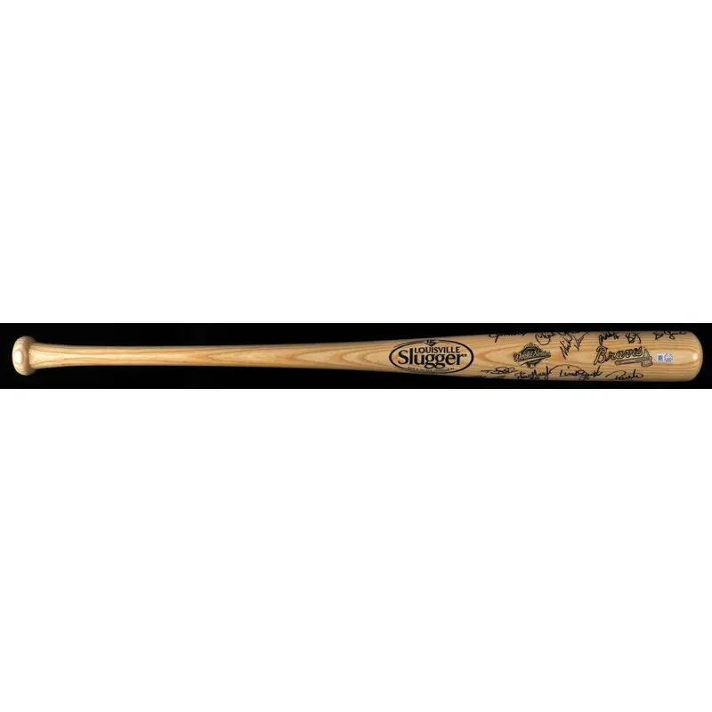 1995 Atlanta Braves World Series Champs Team Signed Bat Chipper Jones Maddux