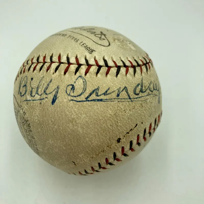 Rare Billy Sunday Signed 1925 American League Baseball Evangelist Beckett COA