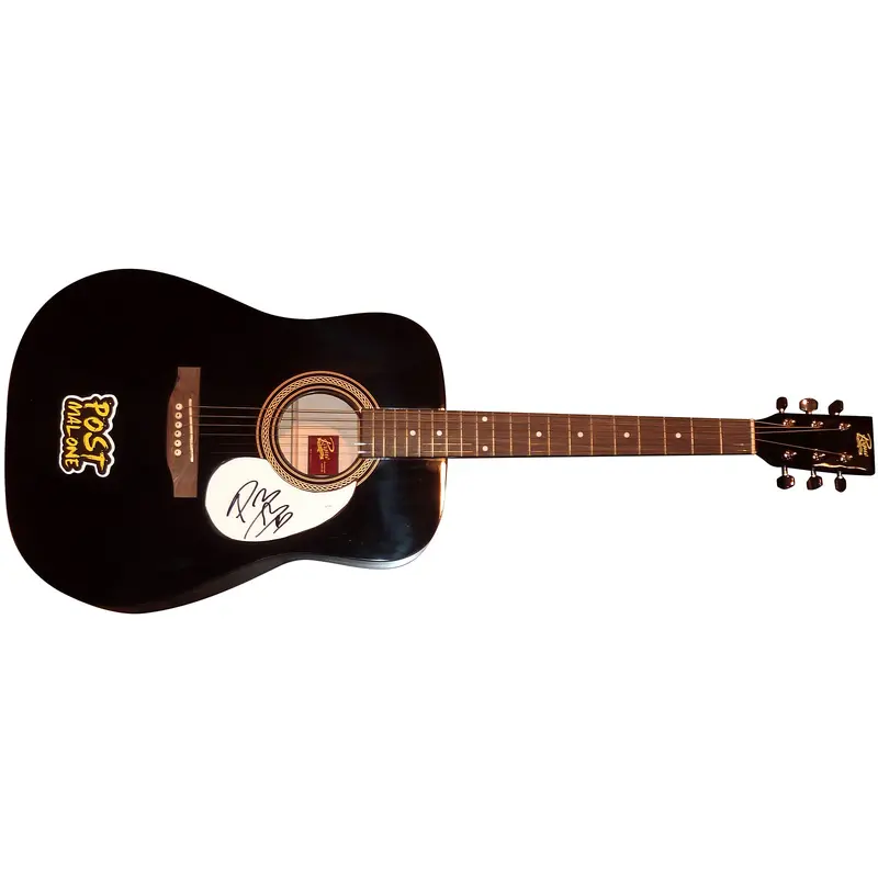 Post Malone Acoustic Guitar with Signature - JSA