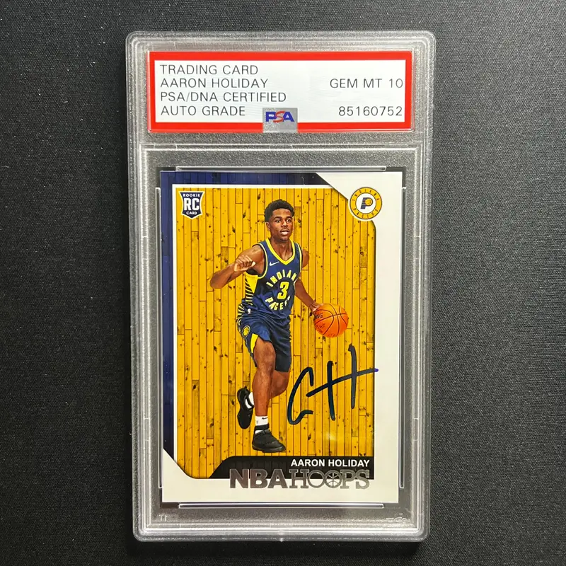 2018-19 NBA Hoops #267 Aaron Holiday Signed AUTO 10 PSA Slabbed RC Pacers
