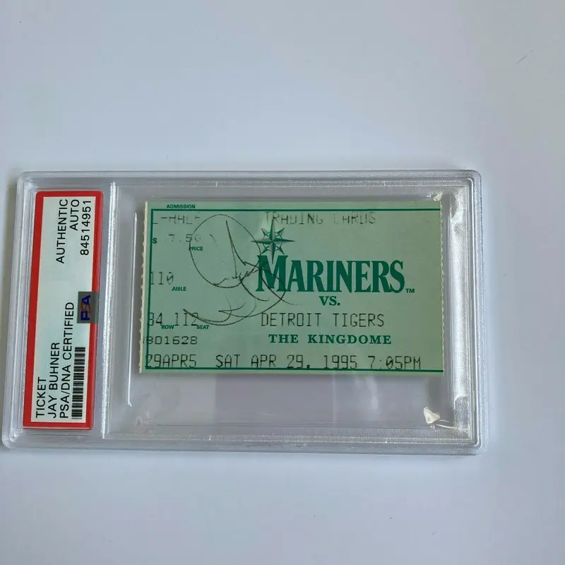 Jay Buhner Signed Autographed 1995 Seattle Mariners Ticket PSA DNA