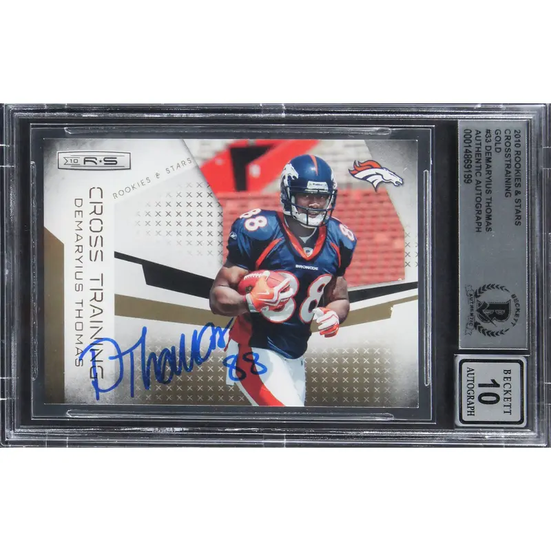 Demaryius Thomas Signed 2010 R&S Gold #33 #166/500 Card Auto 10! BAS Slabbed