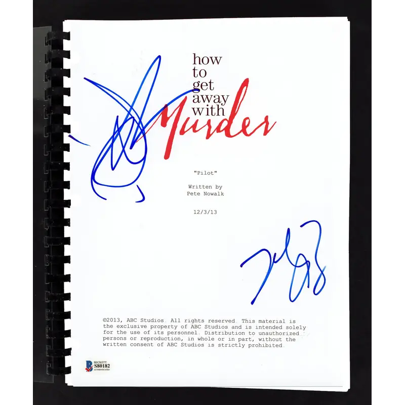 Jack Falahee & Billy Brown How to Get Away with Murder Signed Script BAS #S80182