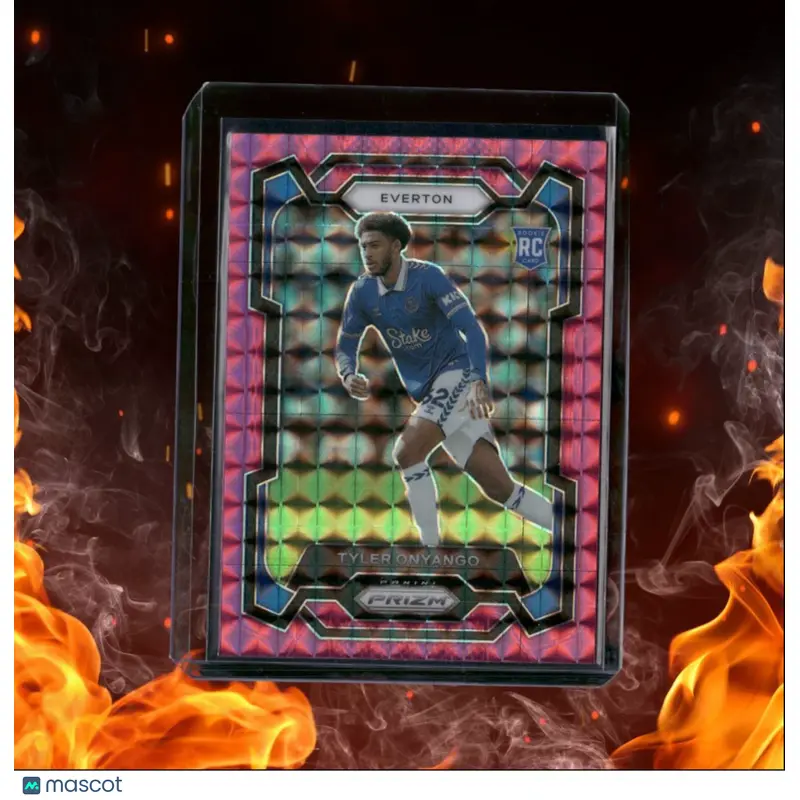 2023 Panini Prizm Premier League Tyler Onyango Pink Mosaic Prizm Rookie #260