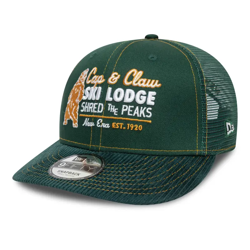 New Era - CORD - 9FIFTY Pre Curved Trucker Cap - Dark Green
