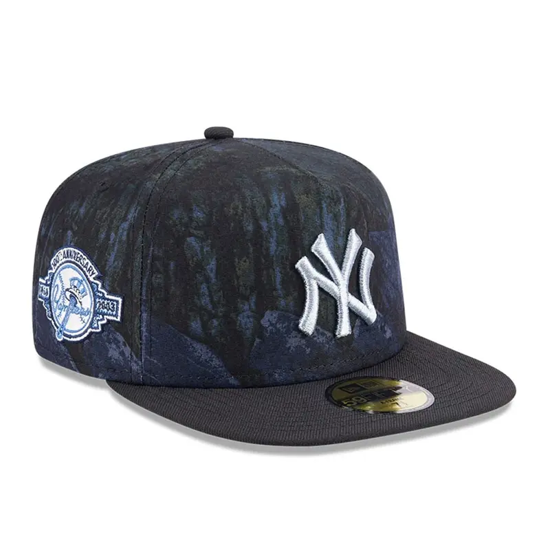 New York Yankees MLB Ripstop Real Tree Camo Navy 59FIFTY A-Frame Fitted Cap