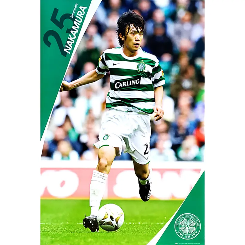 Shunsuke Nakamura "Action 25" Glasgow Celtic FC Poster - GB 2007