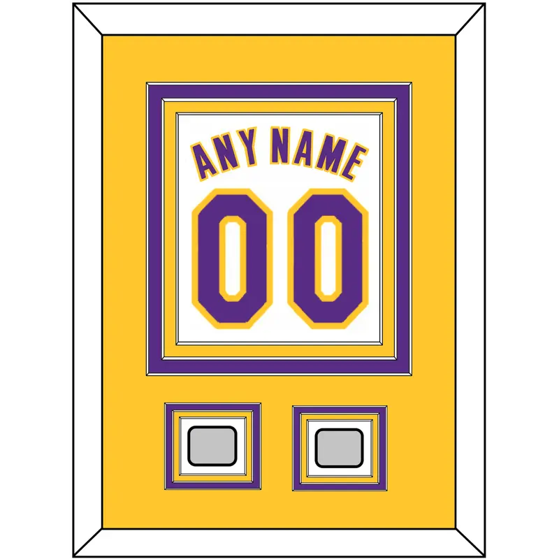 Los Angeles Name & Number With 2 Trophy Patches - Alternate White (2002-2018) - Triple Mat 3