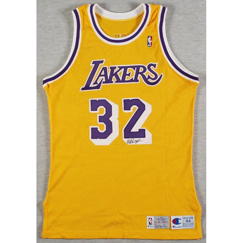 Magic Johnson Signed Pro Cut 1992-93 Los Angeles Lakers Jersey With Beckett COA
