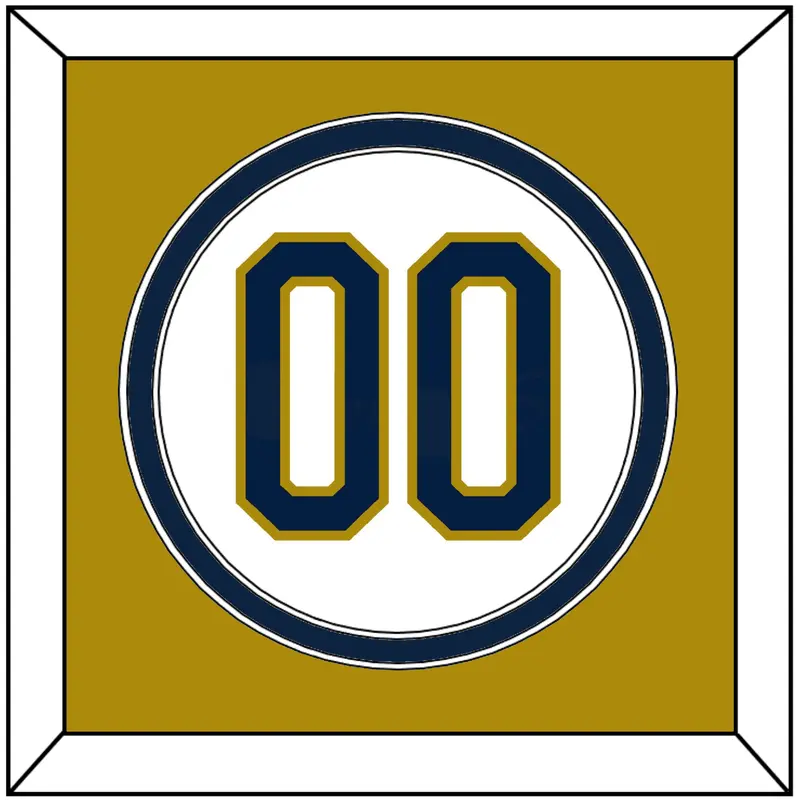 Notre Dame Baseball Number - Home White - Double Mat 3
