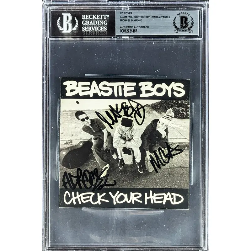 Beastie Boys Ad-Rock, Mike D & MCA Signed Check Your Head Cd Cover BAS Slabbed