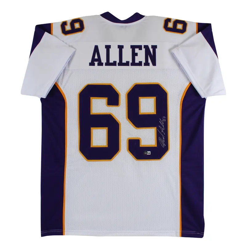 Jared Allen Authentic Signed White Pro Style Jersey Autographed BAS Witnessed