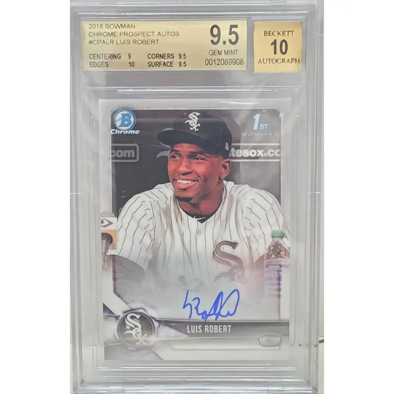 Luis Robert 2018 Bowman Chrome Auto BGS 9.5 Gem Mint Auto 10