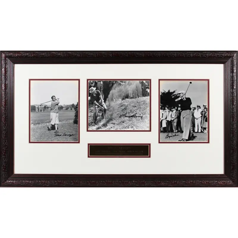 PGA Legends (3) Sarazen, Nelson & Snead Signed Framed Display BAS #AC33522