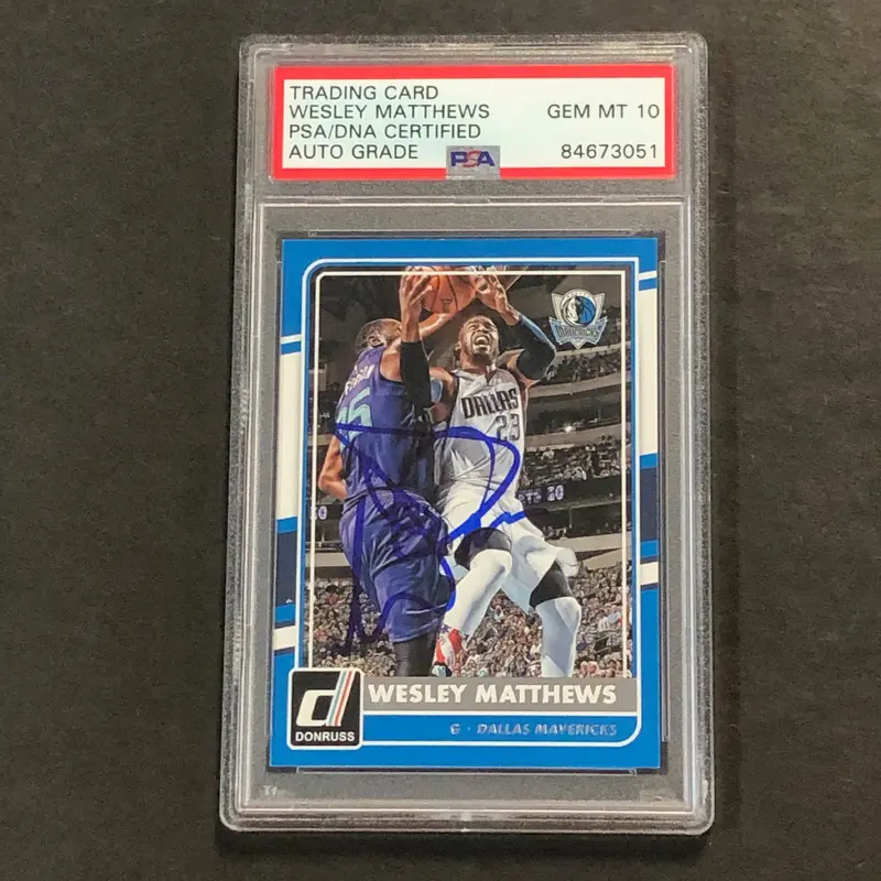 2015-16 Panini Donruss #2 Wesley Matthews Signed Card AUTO 10 PSA Slabbed Mavericks