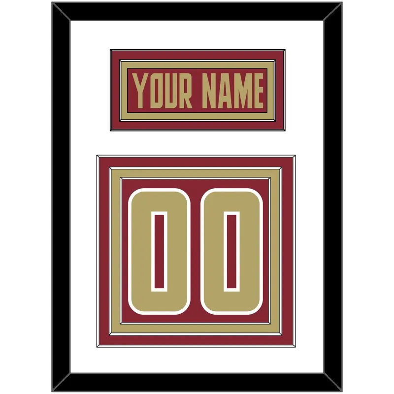 Boston College Hockey Nameplate & Number (Back) - Road Maroon (2011-2015) - Triple Mat 1