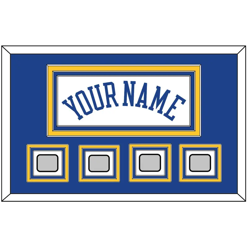 Golden State Name & 4 Finals Patches - Home White (2010-2019) - Triple Mat 2