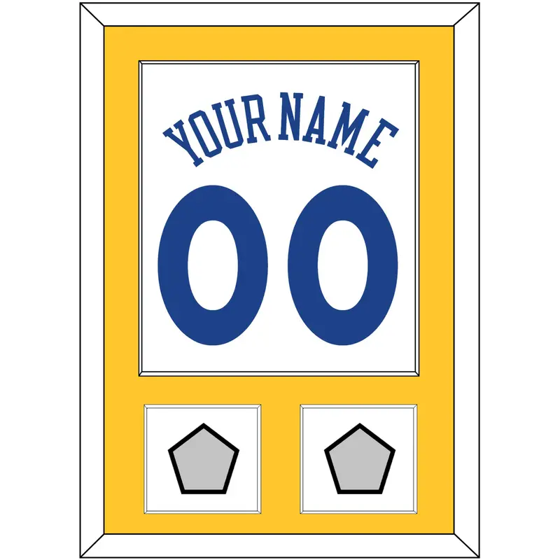Golden State Name & Number With 2 Champions Patches - Home White (2010-2019) - Single Mat 2
