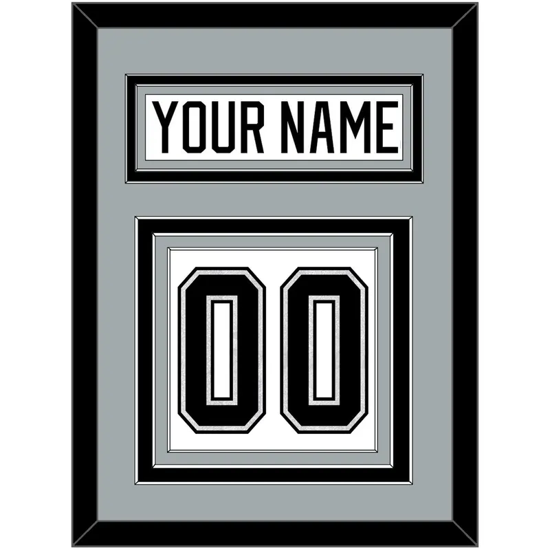 Los Angeles Nameplate & Number (Back) - Road White - Triple Mat 3