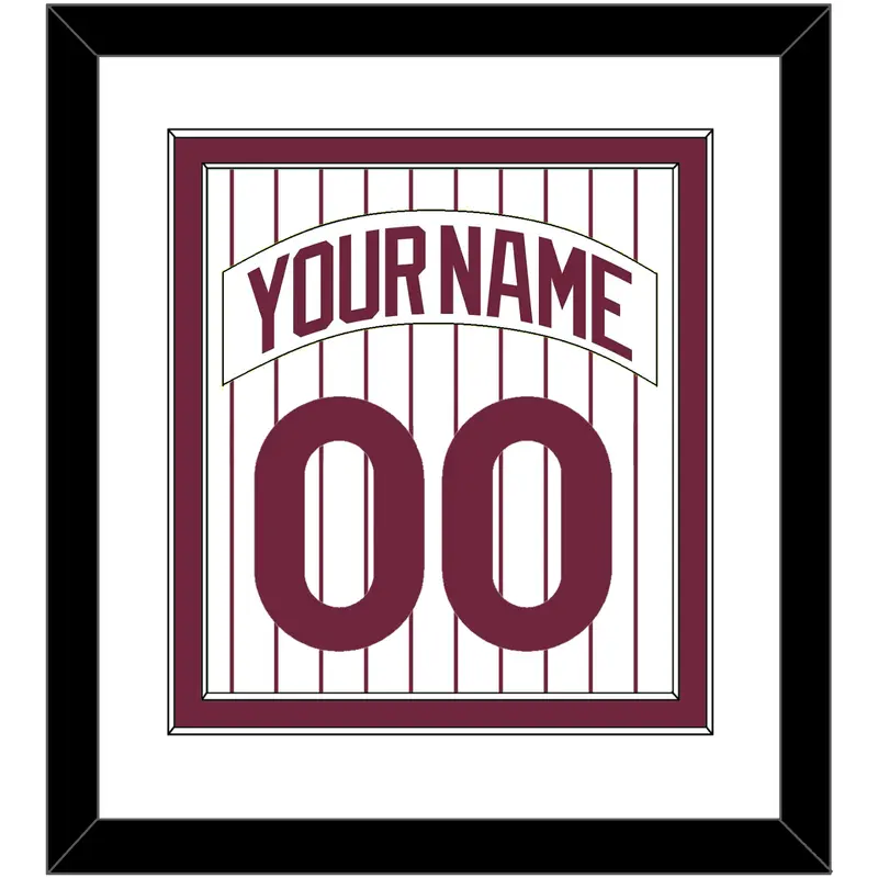 Philadelphia Nameplate & Number Combined - Home Pinstripes (1975-1986) - Double Mat 1